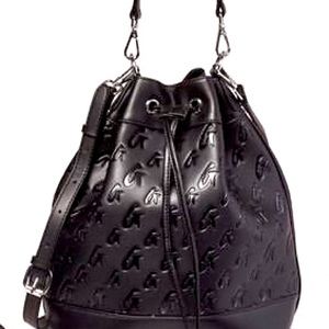 Blk large GLAMAHOLIC bucket bag